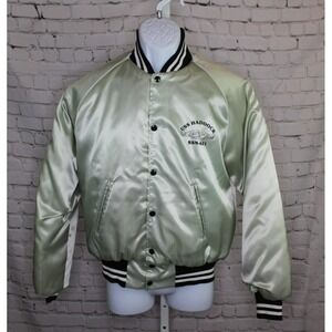 Vintage USA US Navy USS Haddock Submarine Sub SSN 621 Satin Jacket Mens Medium